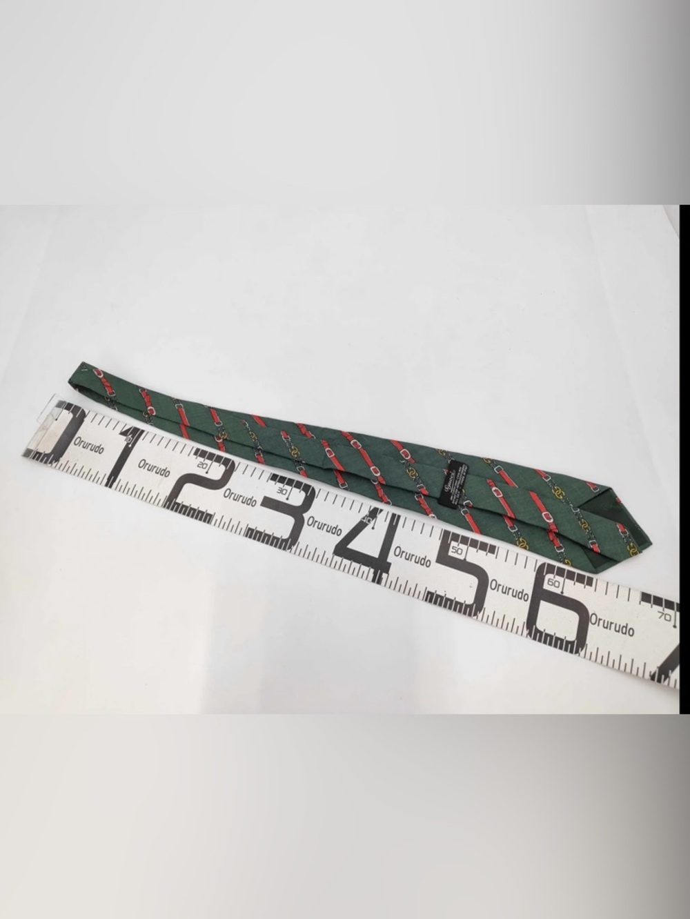 Gucci Authentic Green and Red Patterned Men's Tie monogram - Picture 5 of 5